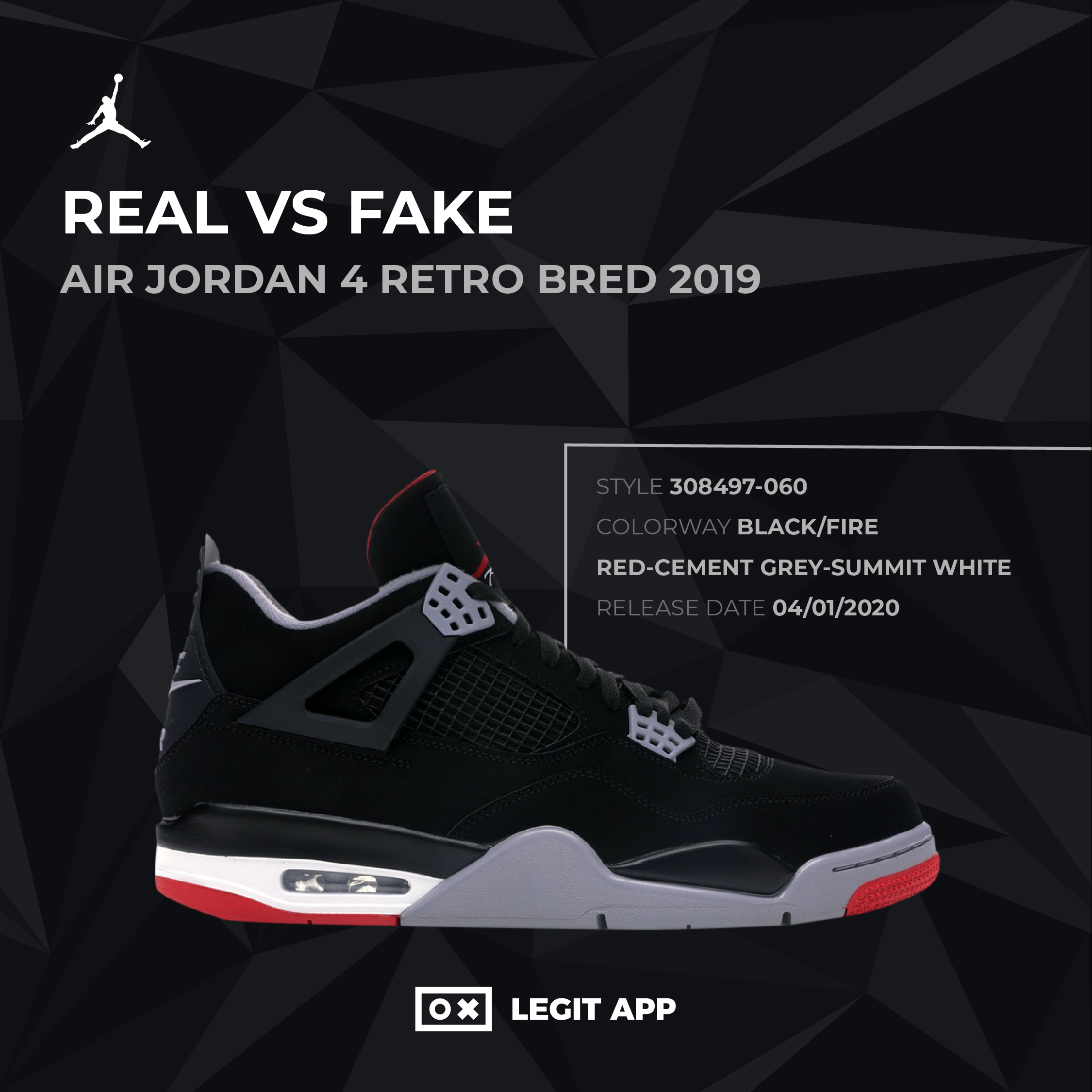 how to tell if jordan 4 bred are fake