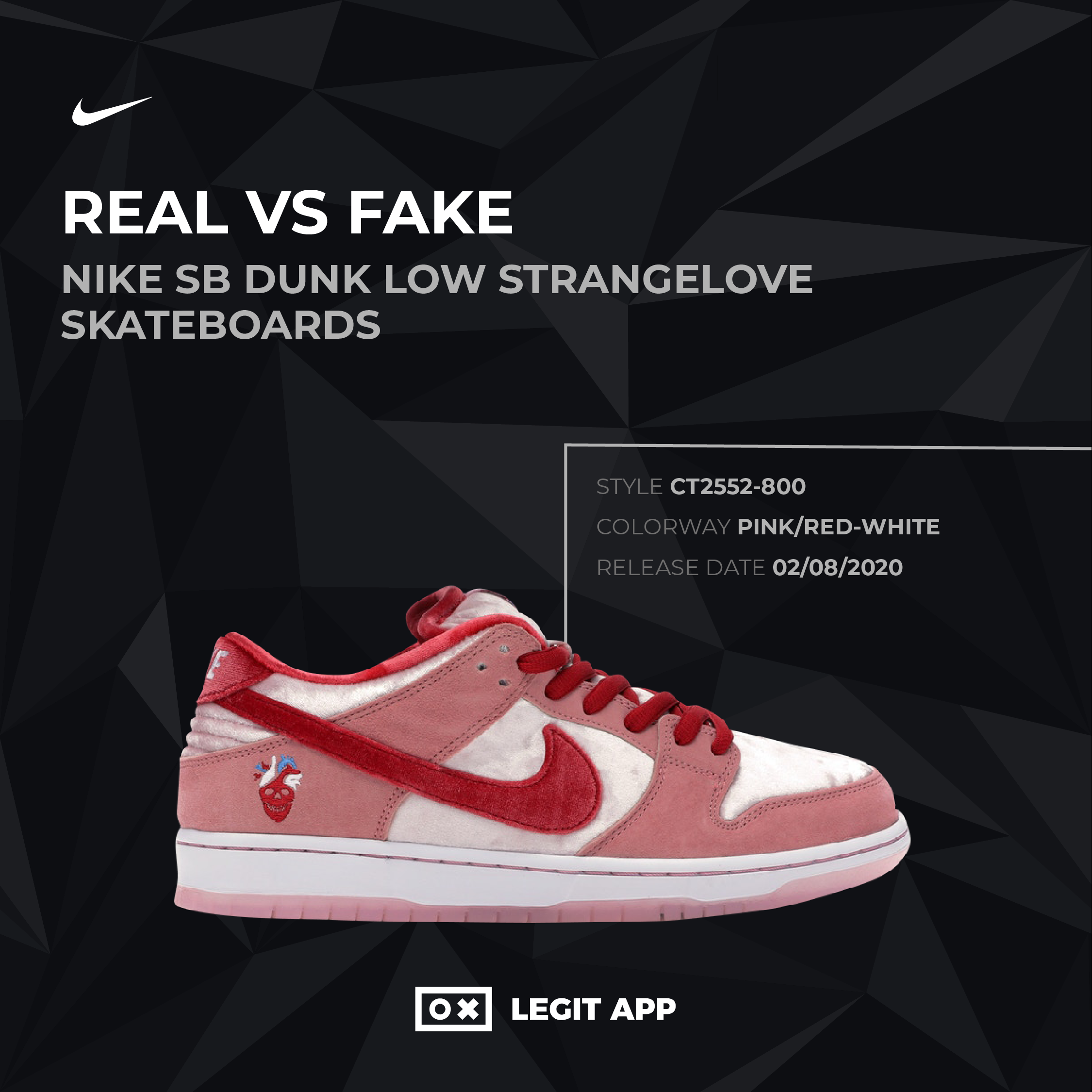REAL VS REPLICA - Nike SB Dunk Low StrangeLove Skateboards | LEGIT APP
