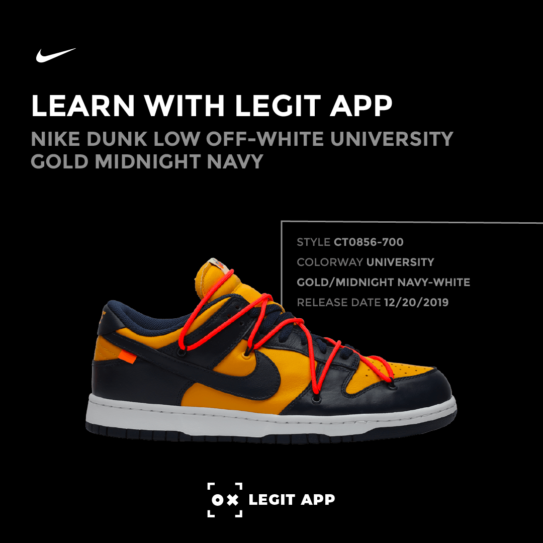 REAL VS REPLICA - Nike Dunk Low Off-White University Gold Midnight